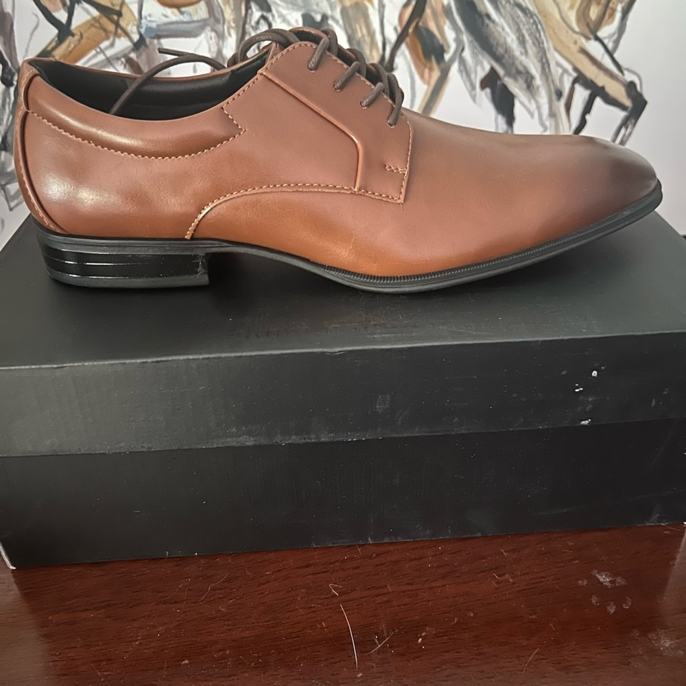 Alfani Brown Leather Oxfords Classic Design